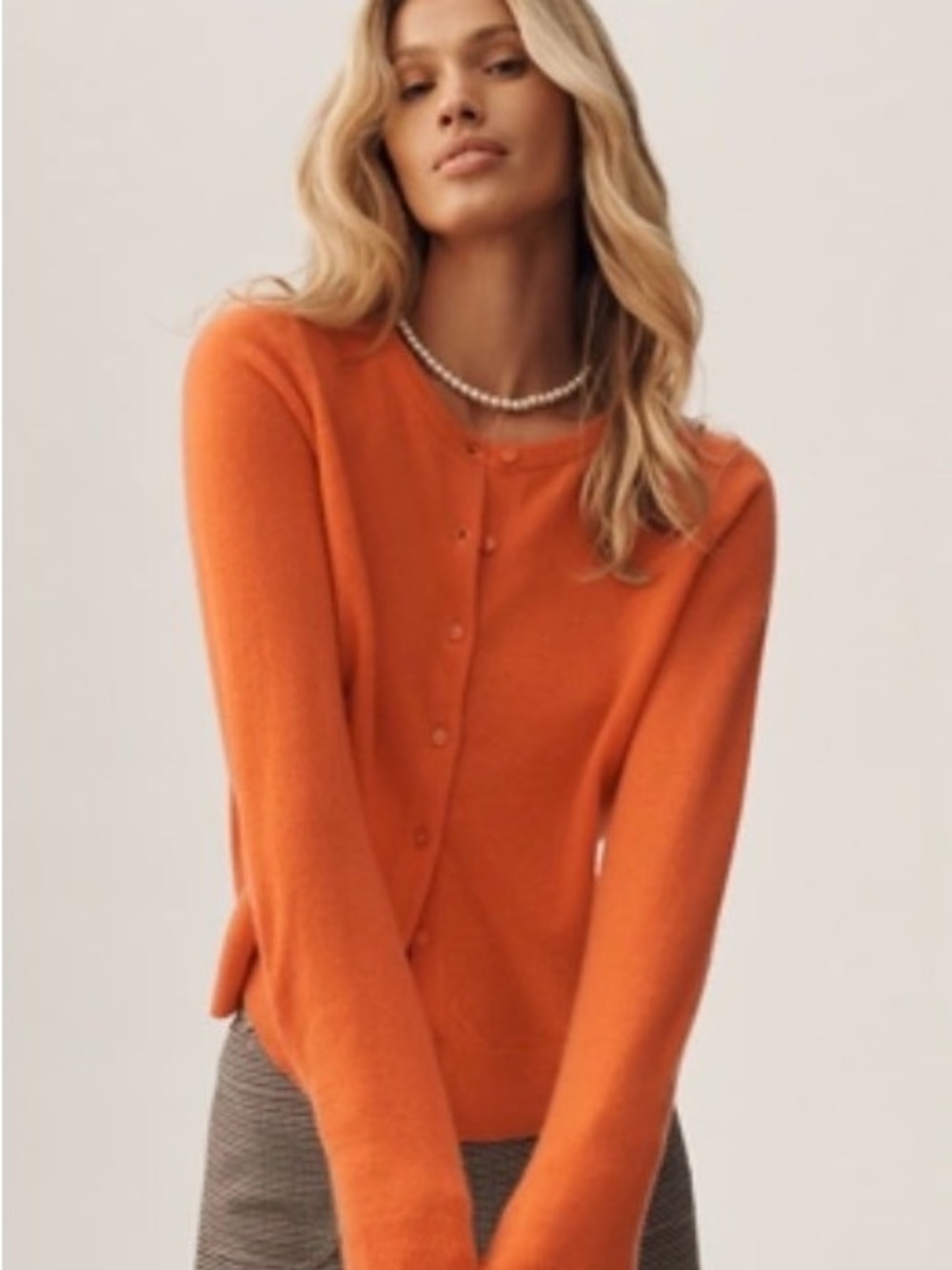 Anthropologie Juliet 100% Cashmere Orange Cardigan M